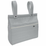 1655 Bolsos Alex Polipiel Jaretas Gris Puntilla y Topitos Crudo