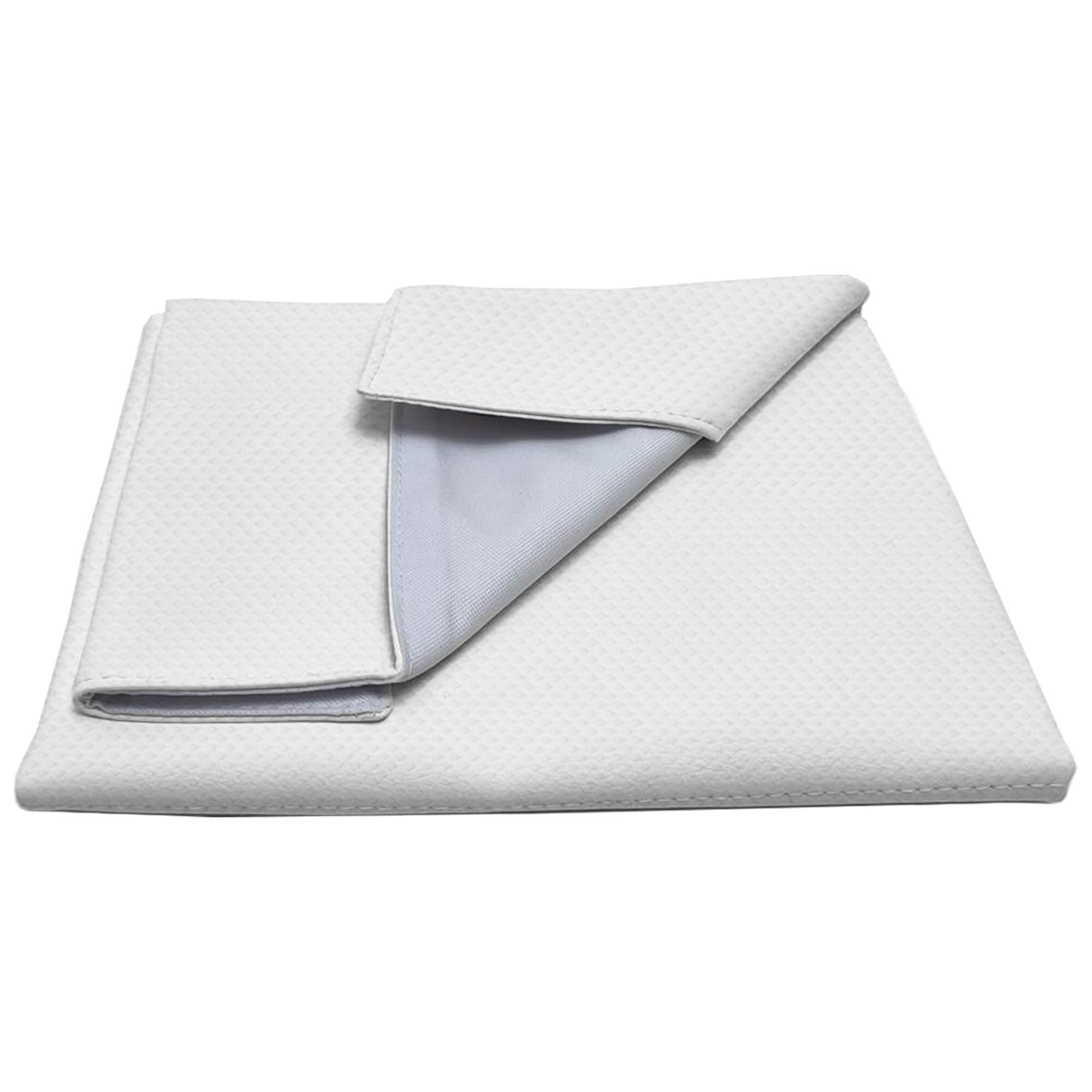 Cambiador ideal para el bolso y en casa en tejido napoles de algodón en color blanco