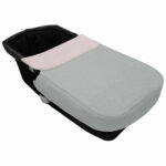 5442 Colchas Capazo Denís Piqué Gris Bordado Topitos Rosa