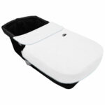 5444 Colchas Capazo Leslie Piqué jaretas Blanco Puntilla y Topitos Celeste