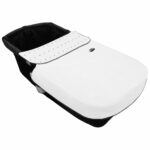5446 Colchas Capazo Leslie Piqué jaretas Blanco Puntilla y Topitos Negro