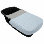 5486 Colchas Capazo Joss Polipiel Celeste Bordado Estrellitas Gris