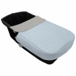 5495 Colchas Capazo Remy Polipiel Celeste Bordado Topitos Gris