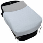 5435 Colchas Capazo Denís Piqué Celeste Bordado Topitos Gris