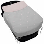 5409 Colchas Capazo Edén Piqué Gris Bordado Bodoques Rosa