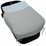 5439 Colchas Capazo Denís Piqué Gris Bordado Topitos Celeste