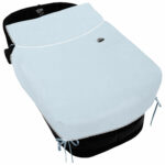 5449 Colchas Capazo Leslie Piqué jaretas Celeste Puntilla y Topitos Blanco