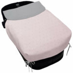 5443 Colchas Capazo Denís Piqué Rosa Bordado Topitos Gris