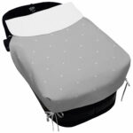5467 Colchas Capazo Mel Polipiel Gris con Bordado de Bodoques