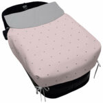 5503 Colchas Capazo Remy Polipiel Rosa Bordado Topitos Gris