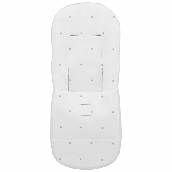 Funda para silla modelo básica en tejido piqué de algodón color blanco con bordado de bodoques gris