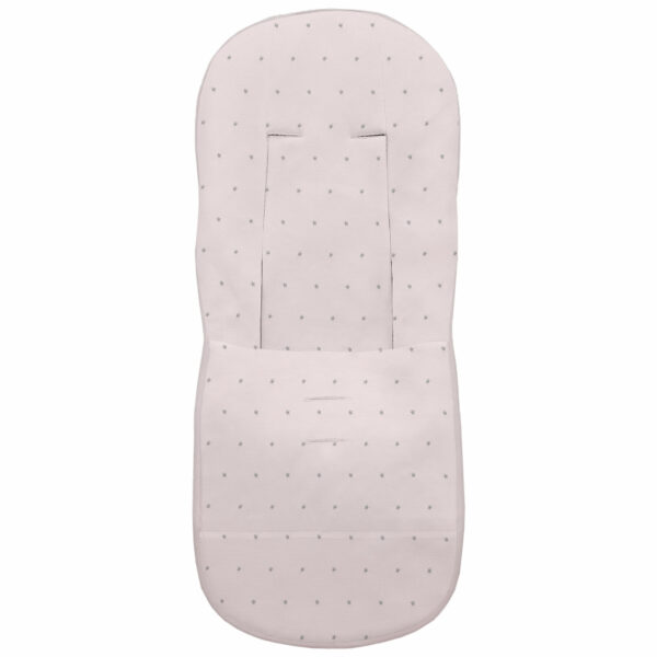 Funda para silla modelo básica en tejido piqué de algodón color rosa con bordado de estrellitas gris