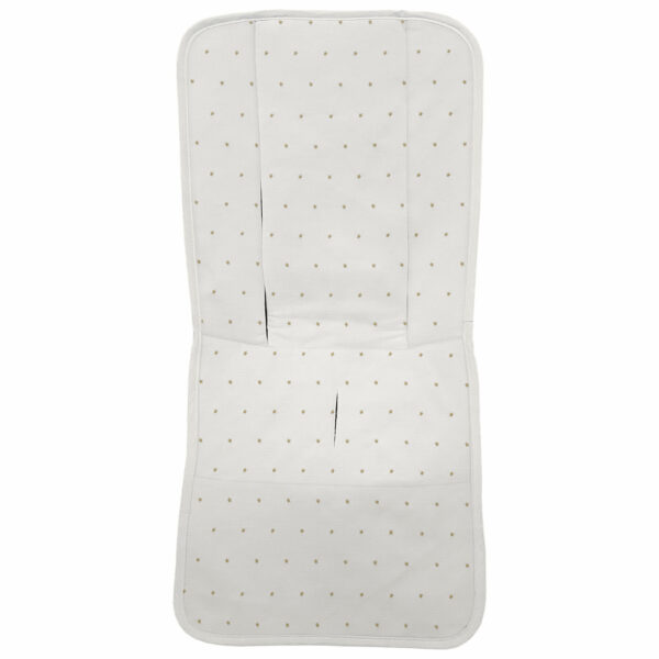 Funda para silla modelo recta en tejido piqué de algodón color crudo con bordado de estrellitas tostado