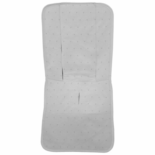 Funda para silla modelo recta en tejido piqué de algodón color gris con bordado de estrellitas gris