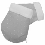 2038 Guantes Denís Piqué Gris Bordado Topitos