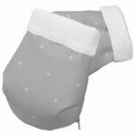 2077 Guantes Mel Polipiel Gris Bordado Bodoques