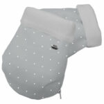 2128 Guantes Alex Polipiel Gris Topitos Blanco