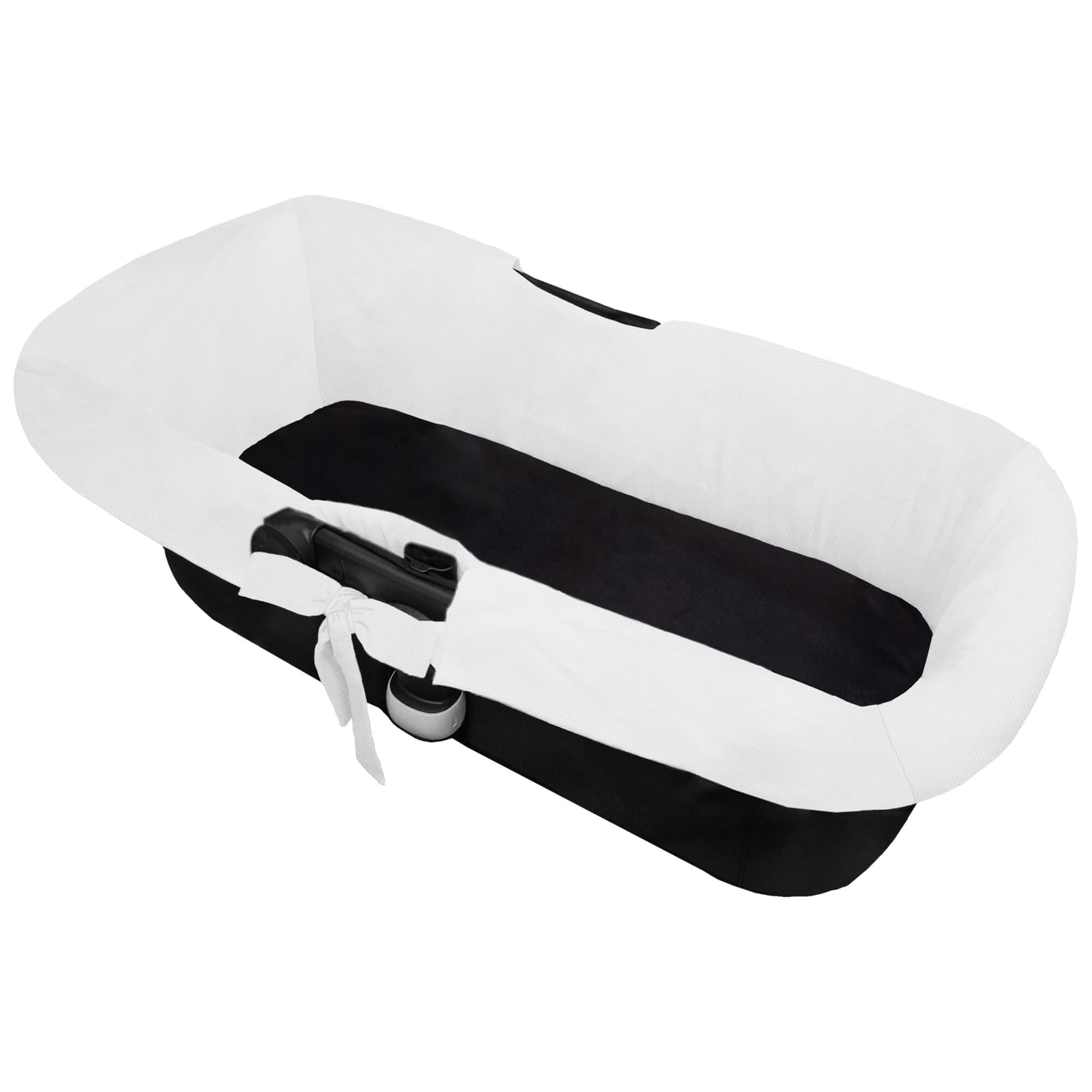 Interior universal para capazo lazadas en tejido piqué blanco