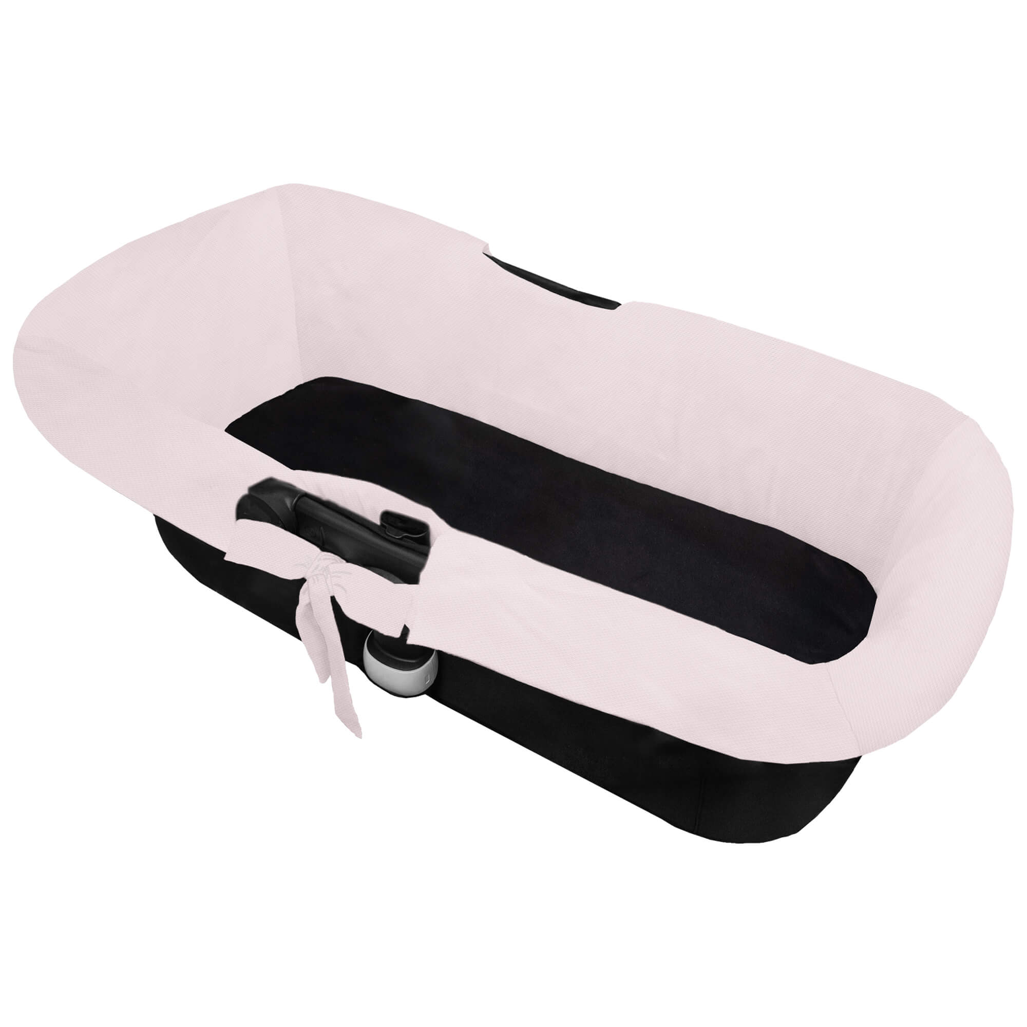 Interior universal para capazo lazadas en tejido piqué rosa