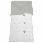 1700 Sacos Capazo Cruzados Edén Piqué Blanco Bordado Bodoques Gris