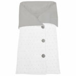 1733 Sacos Capazo Cruzados Denís-Remy Piqué Blanco Bordado Topitos Gris