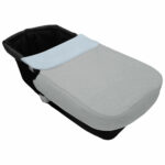 5039 Sacos de Capazo con Colcha Denís Piqué Gris Bordado Topitos Celeste