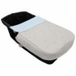 5062 Sacos de Capazo con Colcha Mel Polipiel Crudo Bordado Bodoques Celeste