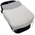 5036 Sacos de Capazo con Colcha Denís Piqué Crudo Bordado Topitos Gris