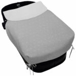 5038 Sacos de Capazo con Colcha Denís Piqué Gris Bordado Topitos Blanco