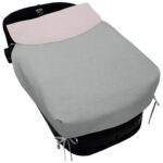 5042 Sacos de Capazo con Colcha Denís Piqué Gris Bordado Topitos Rosa