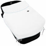 5049 Sacos de Capazo con Colcha Leslie Piqué jaretas Celeste Puntilla y Topitos Blanco