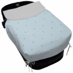 5073 Sacos de Capazo con Colcha Jade Polipiel Celeste Bordado Estrellas Gris
