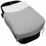 5067 Sacos de Capazo con Colcha Mel Polipiel Gris Bordado Bodoques Blanco