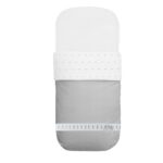 3489 Sacos para Capazo Piqué Gris Bordado Estrellitas y Entredós Ancho