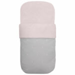 3520 Sacos para Capazo Cris Piqué Gris Bordado Estrellas Rosa