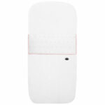 3547 Sacos para Capazo Leslie Piqué Jaretas Blanco Puntilla y Topitos Rosa