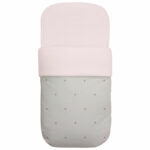 3579 Sacos para Capazo Jade Polipiel Crudo Bordado Estrellas Rosa