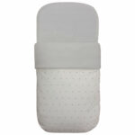 3597 Sacos para Capazo Remy Polipiel Crudo Bordado Topitos Gris