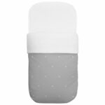 3568 Sacos para Capazo Mel Polipiel Gris Bordado Bodoques Blanco