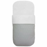 3599 Sacos para Capazo Remy Polipiel Gris Bordado de Topitos Blanco