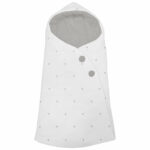 1711 Sacos Capazo Cruzados Cris Piqué Blanco Bordado Estrellas Gris