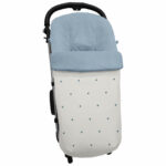 3262 Sacos de Silla Mel Polipiel Crudo Bordado Bodoques Azulón