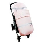 3108 Sacos de Silla Polipiel rosa con entredós ancho y estrellitas
