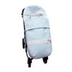 3707 Sacos de Silla Piqué Celeste Entredós Ancho y Estrellitas