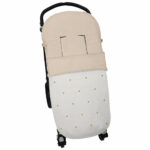 3204 Sacos de Silla Edén Piqué Crudo Bordado Bodoques Tostado