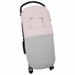 3220 Sacos de Silla Cris Piqué Gris Bordado Estrellas Rosa