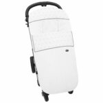 3245 Sacos de Silla Leslie Piqué Jaretas Blanco Puntilla y Topitos Gris