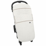 3252 Sacos de Silla Leslie Piqué Jaretas Crudo Puntilla y Topitos Tostado