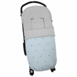 3261 Sacos de Silla Mel Polipiel Celeste Bordado Bodoques Gris