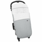 3307 Sacos de Silla Alex Polipiel Jaretas Gris Puntilla y Topitos Blanco